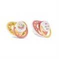 Pacifier with cover 2pcs. YELLOW/PINK